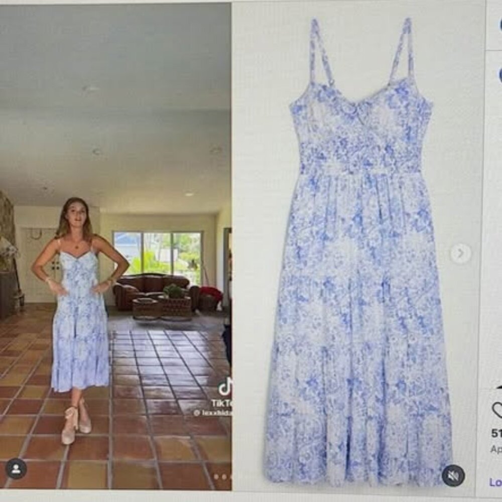NWT Hollister Twist Bust Tie-Back Midi Dress
